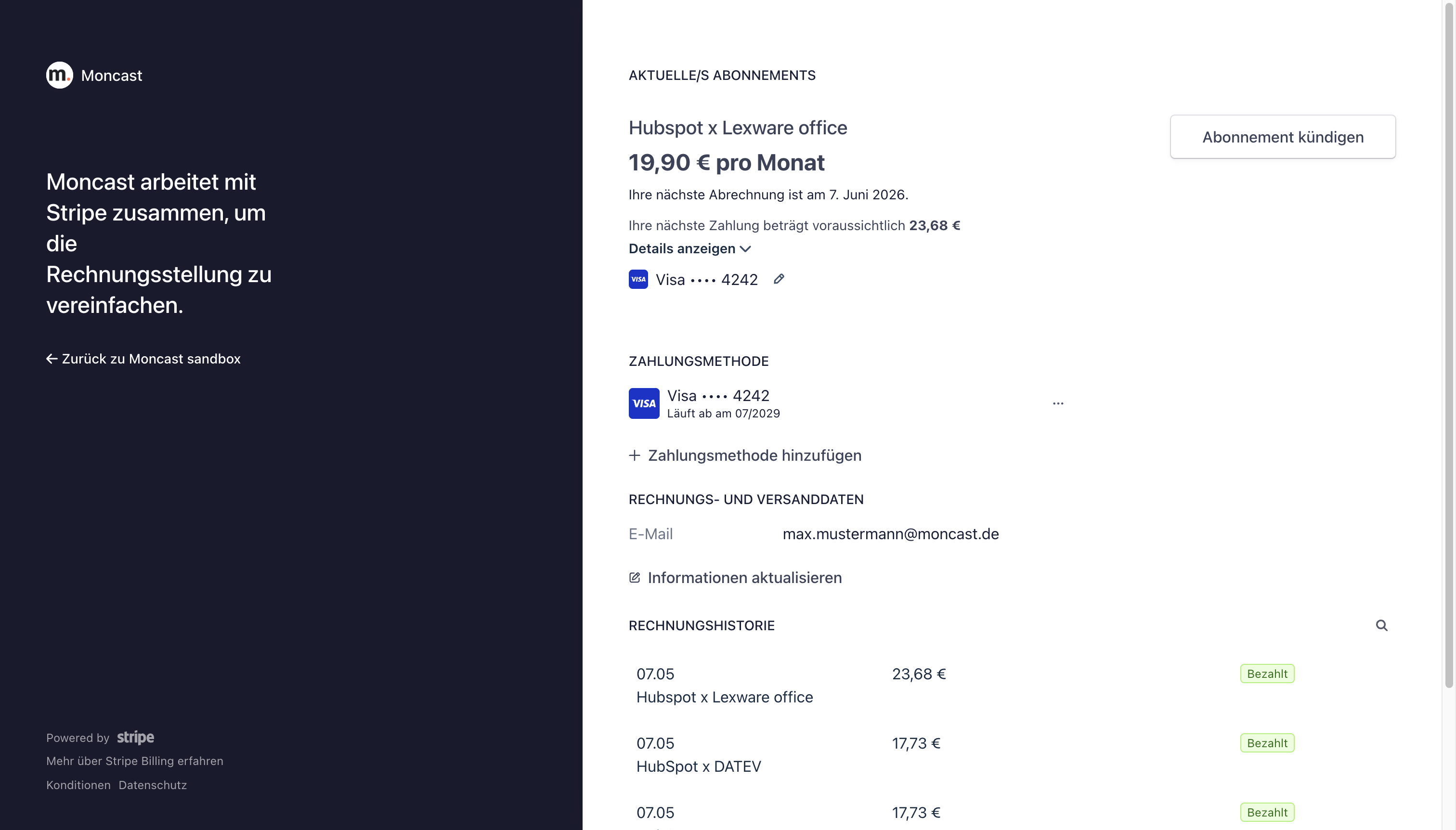 Stripe Customer Portal